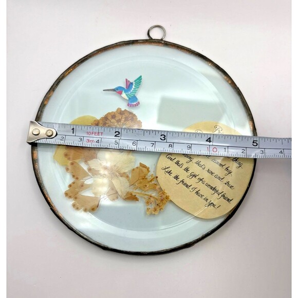 Vintage Pressed Flowers Friendship Suncatcher Wall Hang - Picture 9 of 9